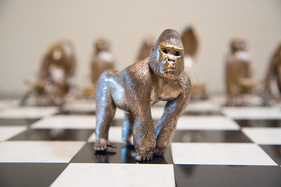 Mark Nordquist Studio bronze sculpture art and custom luxury chess sets Jungle