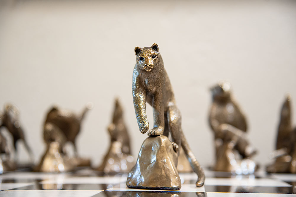 Mark Nordquist Studio bronze sculpture and custom luxury chess sets Rocky Mountain Rascals