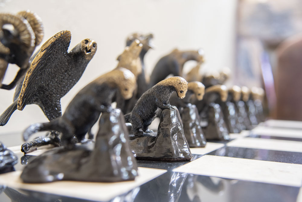 Mark Nordquist Studio bronze sculpture and custom luxury chess sets Rocky Mountain Rascals
