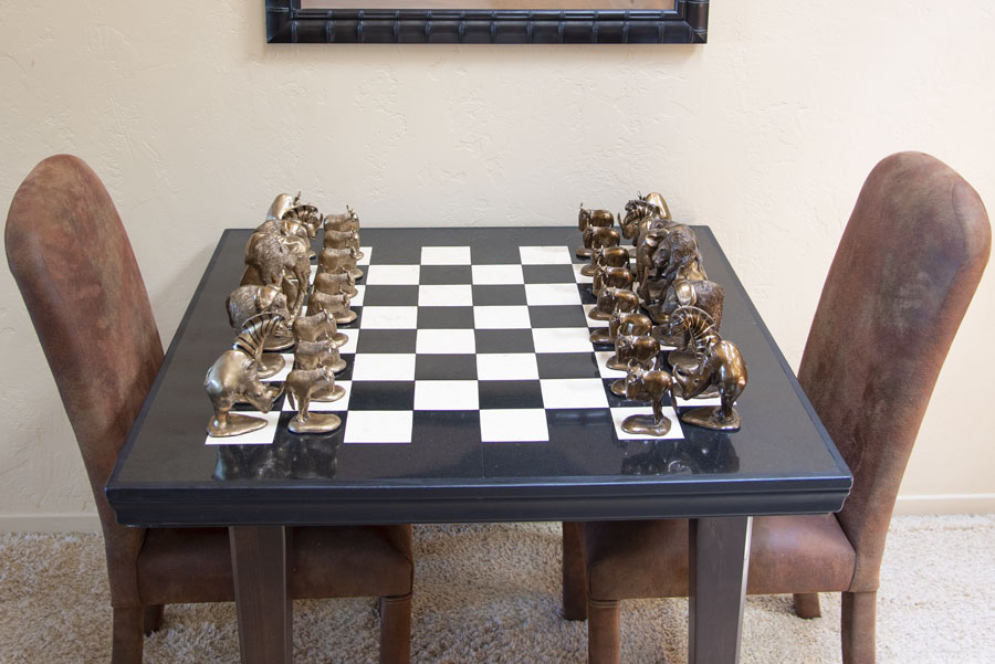 Mark Nordquist Studio bronze sculpture art and custom luxury chess sets Safari Club